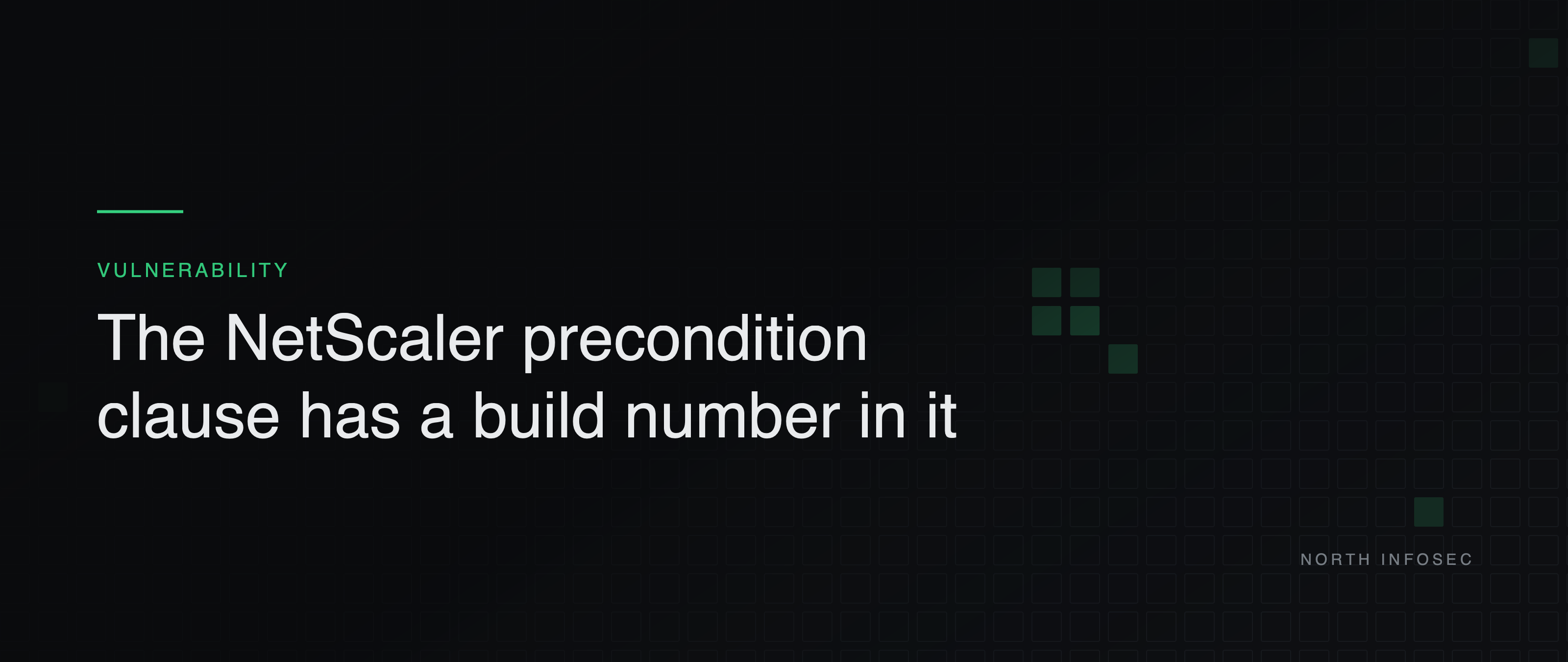 Article header: The NetScaler precondition clause has a build number in it