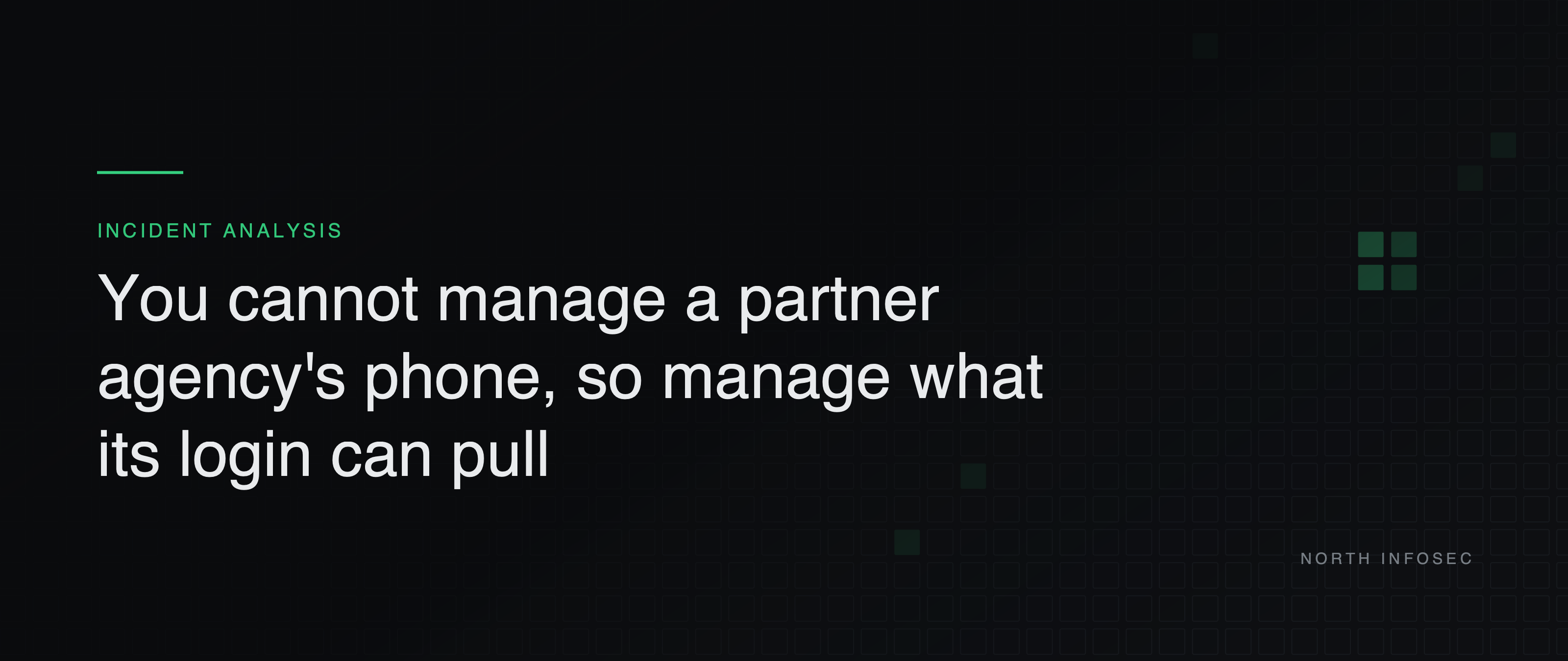 Article header: You cannot manage a partner agency's phone, so manage what its login can pull