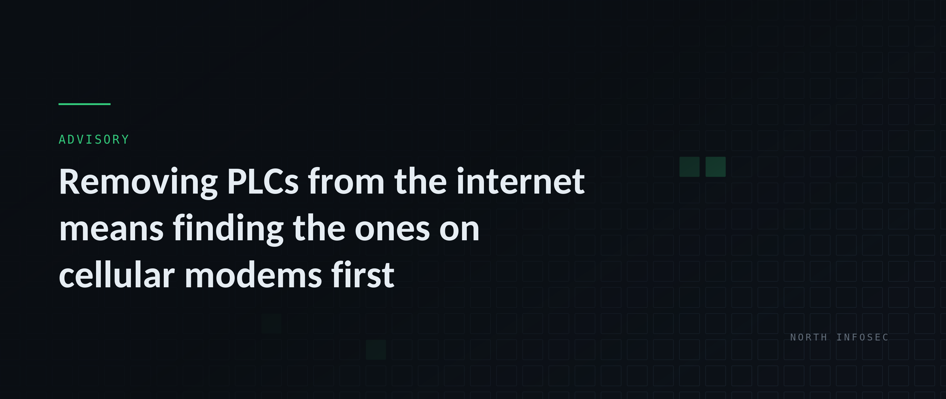 Article header: Removing PLCs from the internet means finding the ones on cellular modems first