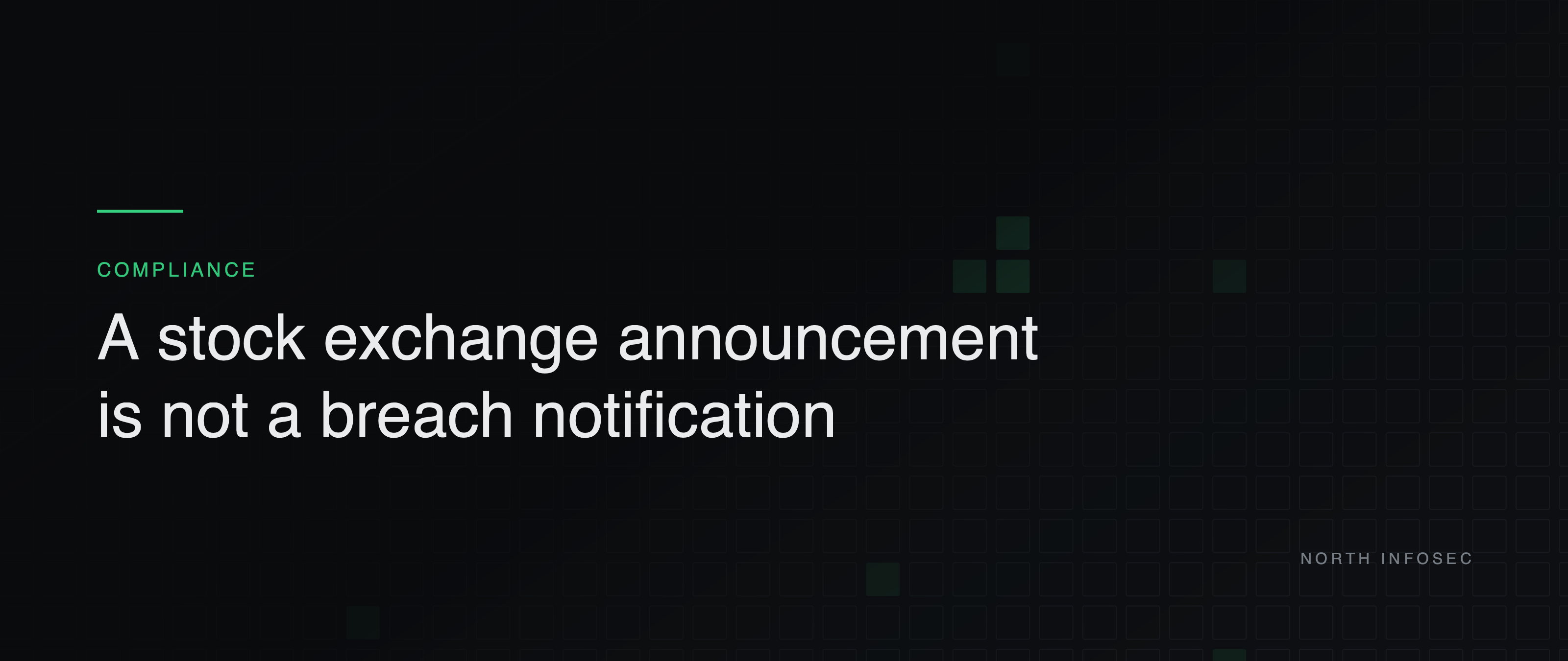 Article header: A stock exchange announcement is not a breach notification